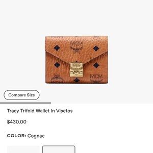 MCM Cognac and Black Trifold Wallet